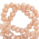 Top Facet kralen 6x4mm disc Bermuda pink-pearl shine coating